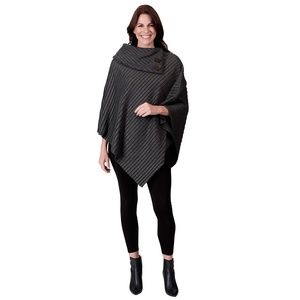 Le Moda Women’s Shawl Collar Pleated Fleece Poncho